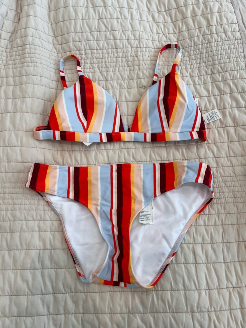 NWOT Hollister Striped Bikini  2 piece. Size L